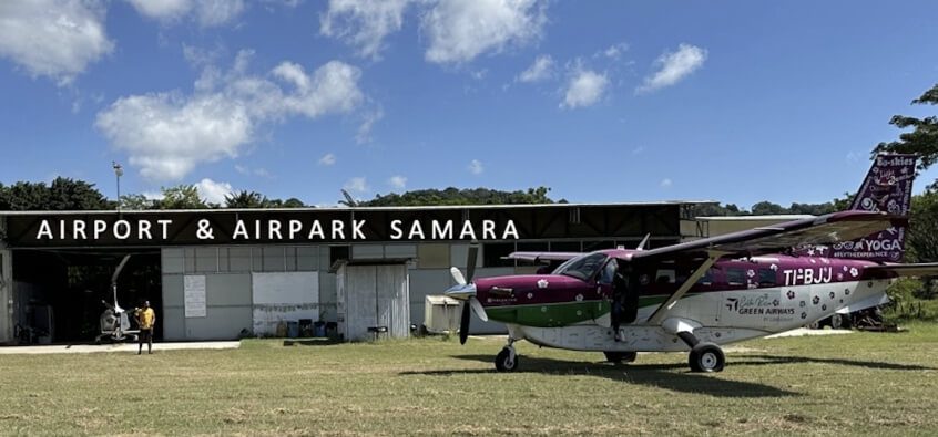 Flying to Samara beach, the airport