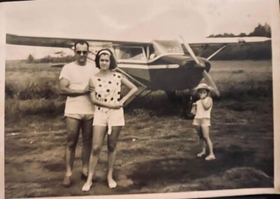 One of the first pilots with his family at Samara Beach