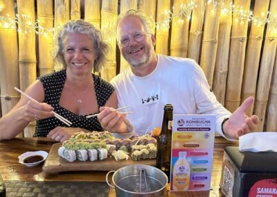 Pieter and Mireille at the sushi restaurant in Samara Beach