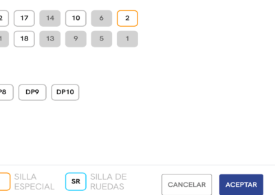 Click acceptor to choose your bus seat at TIG