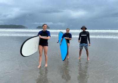 Surfing lessons at Samara beach in Costa Rica